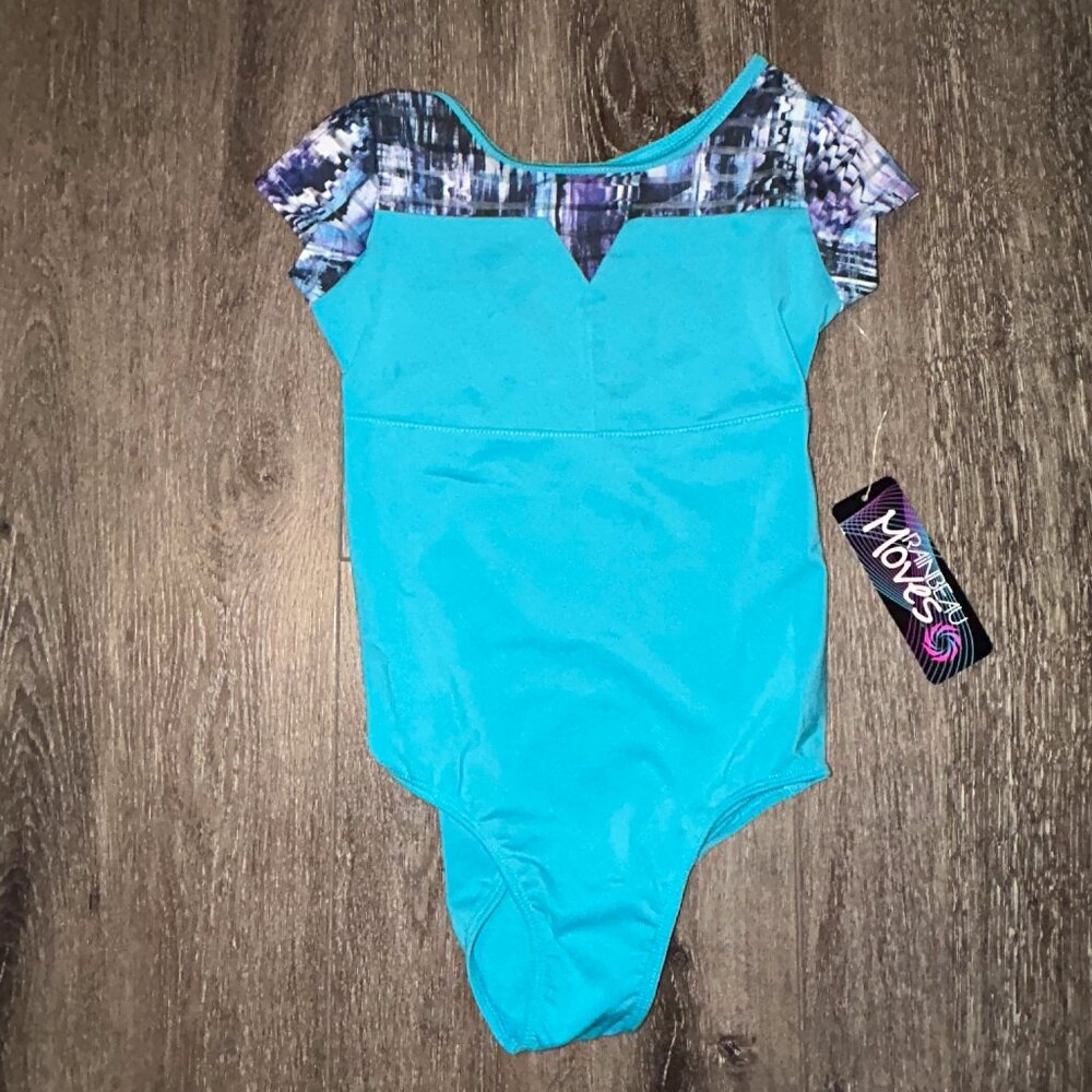 Rainbeau Moves S/S Strap Mesh Leotard Youth Girls Size XS Brand New NWT